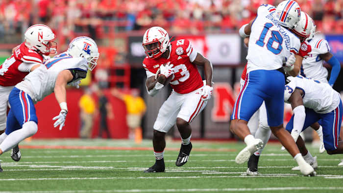 Grant Anthony Grant 2Q run 2023 Nebraska football vs Louisiana Tech